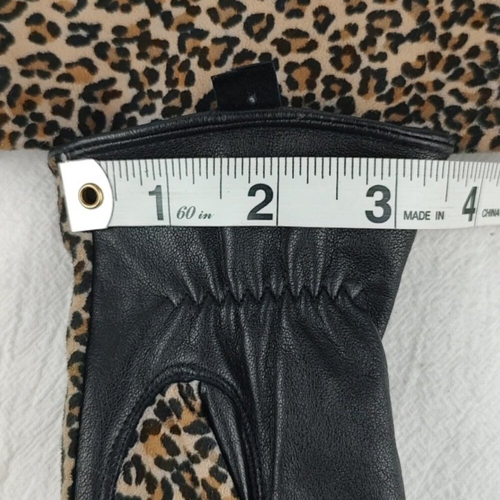Leather Blend Animal Print Gloves EUC Echo Size Small Y2k - Picture 10 of 10